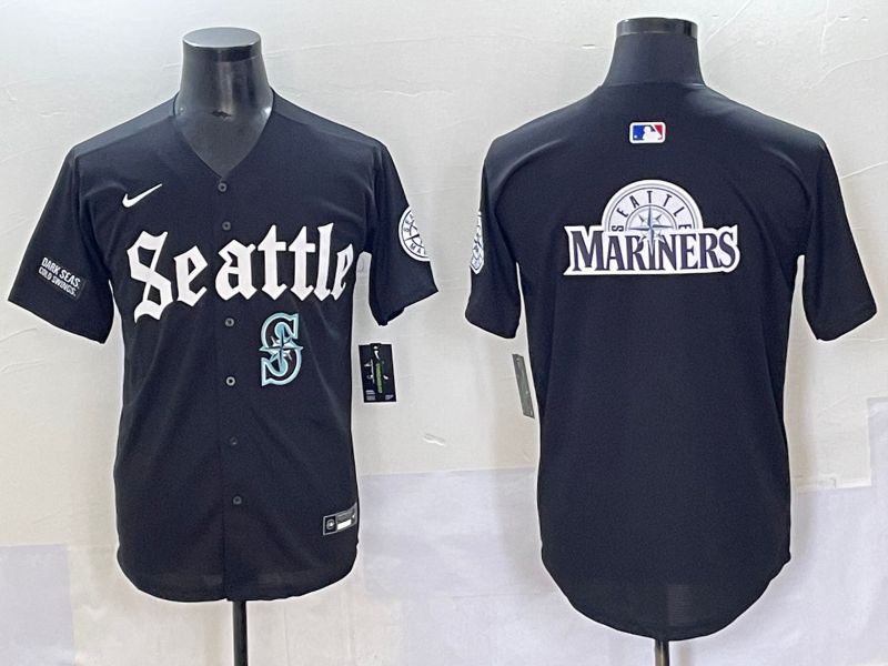 Men 2025 Seattle Mariners Blank black Five generations Joint Name Nike MLB Jersey style 29->seattle mariners->MLB Jersey